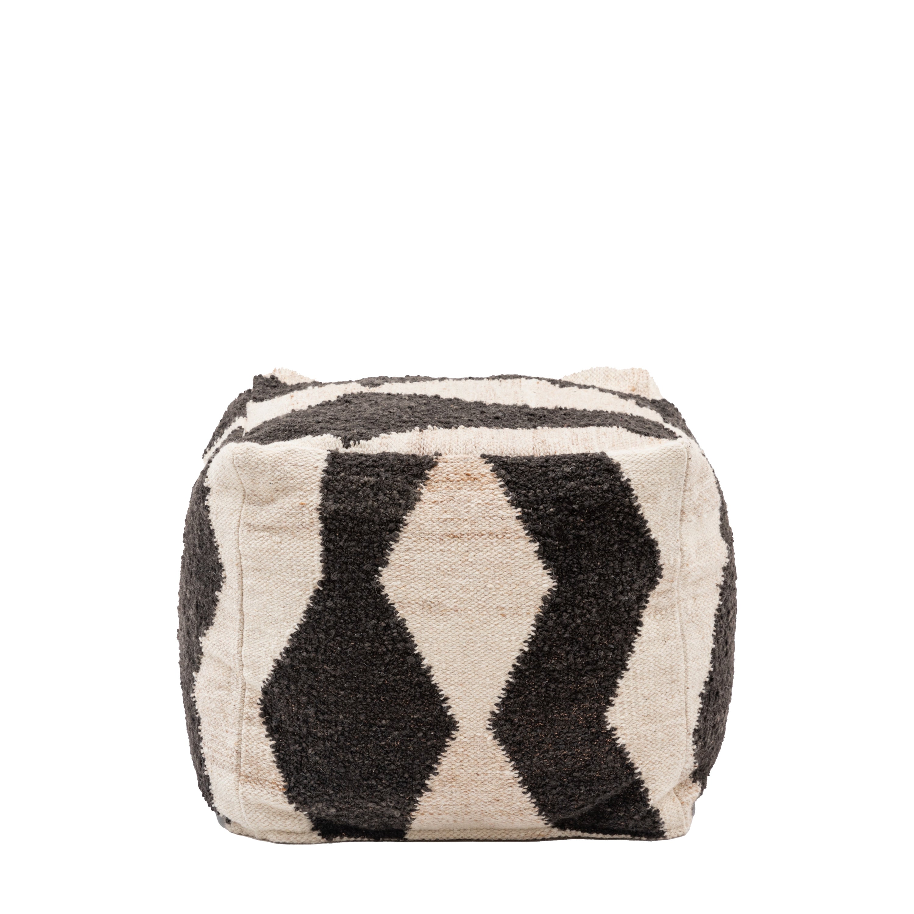 Brando Monochrome Zigzag Square Pouffe